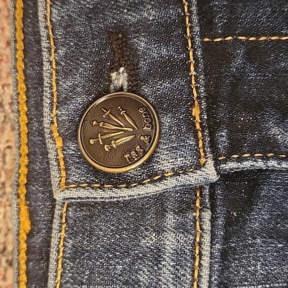 Rag & Bone High Rise Slim Straight Leg Jeans in Dark Paz - Picture 3 of 10